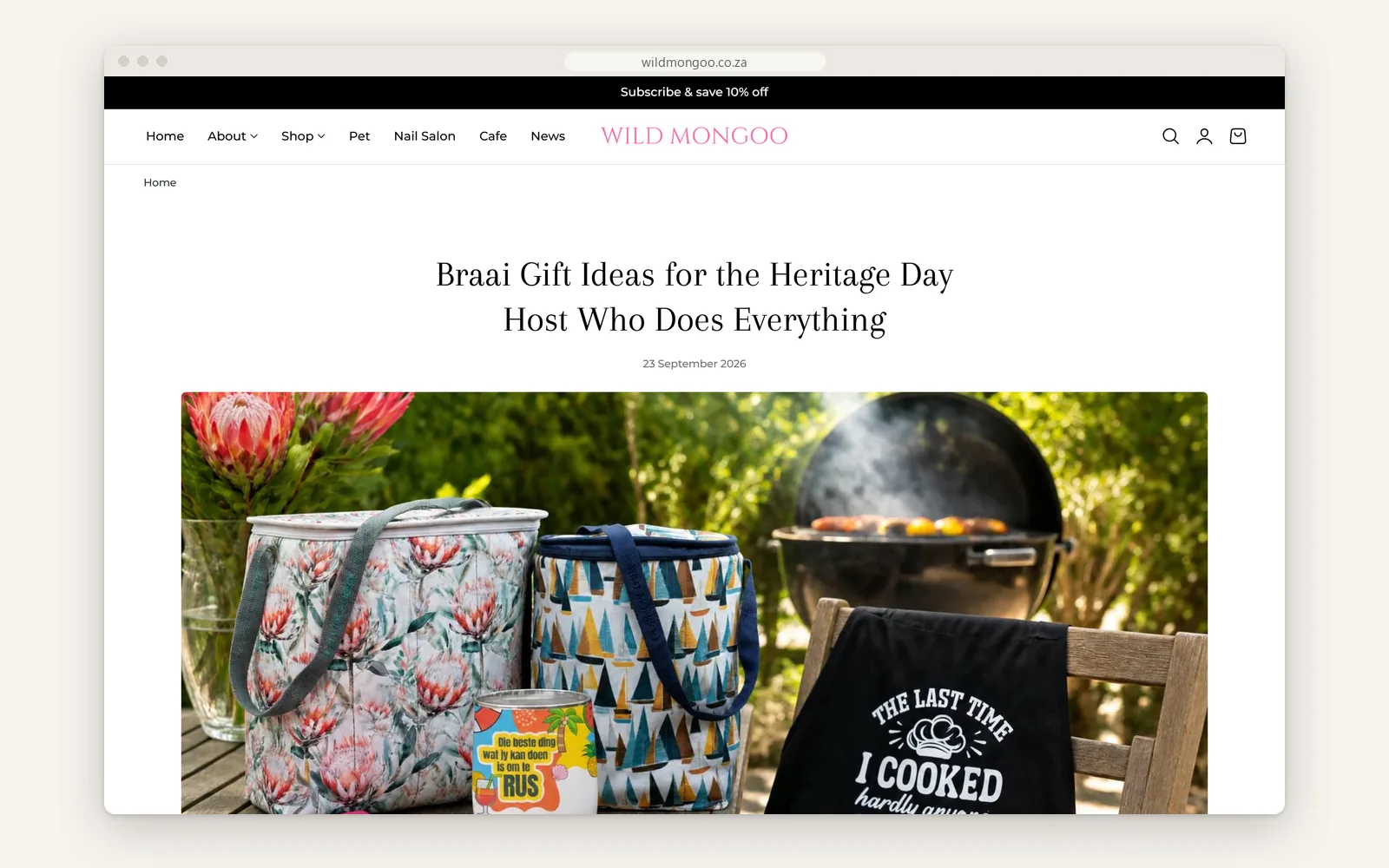 Weekly article on wildmongoo.co.za: 'Braai Gift Ideas for the Heritage Day Host Who Does Everything'
